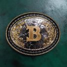 New Arrival Western Cowboy Golden B Letter Belt Buckle Suit For 4cm Width Belt