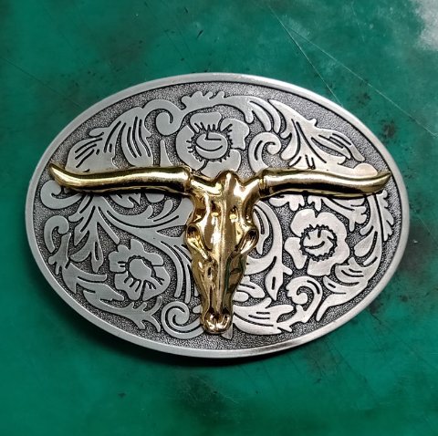 Golden Buffalo Head Cowboy Western Metal Belt Buckle For Men's Luxury Belt