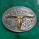 Golden Buffalo Head Cowboy Western Metal Belt Buckle For Men's Luxury Belt