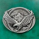Fashion Men's Oval 3D Silver Fly Eagle Metal Cowboy Belt Buckle