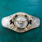 Silver Golden Bull Head Luxury Brand Cowboy Metal Belt Buckle For 4cm Width Belts
