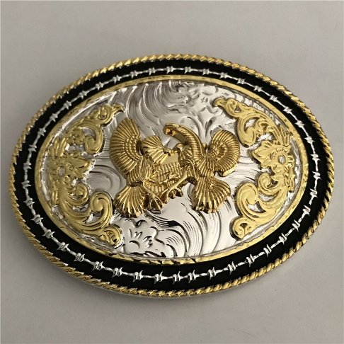 1 Pcs 3D Lace Gold Phoenix Cowboy Western Metal Belt Buckle