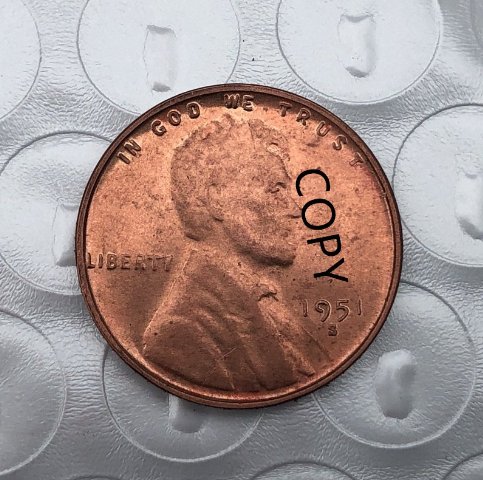 US Coin 1951-S Lincoln Head One Cent Copy Coin