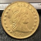 1807 US TURBAN HEAD $5 24K gold plated Dollar coin copy ( Eagle and Shield On Reverse)