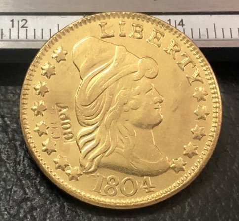 1804 US TURBAN HEAD $5 24K gold plated Dollar coin copy ( Eagle and Shield On Reverse)