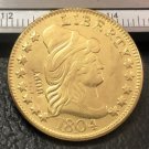 1804 US TURBAN HEAD $5 24K gold plated Dollar coin copy ( Eagle and Shield On Reverse)