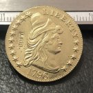 1796 US TURBAN HEAD $5 24K gold plated Dollar coin copy ( Plain Eagle on Reverse)