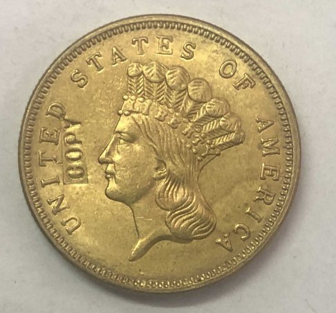 US Coin 1884 US $3 gold dollar Gold copy Coin