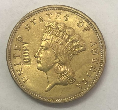 US Coin 1866 US $3 gold dollar Gold copy Coin