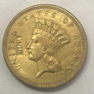US Coin 1866 US $3 gold dollar Gold copy Coin