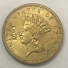 US Coin 1863 US $3 gold dollar Gold copy Coin