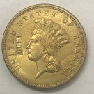 US Coin 1854-D US $3 gold dollar Gold copy Coin
