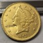 1863 United States LIBERTY HEAD (NO MOTTO ON REVERSE) $20 Gold Plated Copy Coin
