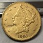 1860 United States LIBERTY HEAD (NO MOTTO ON REVERSE) $20 Gold Plated Copy Coin
