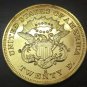 1860 United States LIBERTY HEAD (NO MOTTO ON REVERSE) $20 Gold Plated Copy Coin