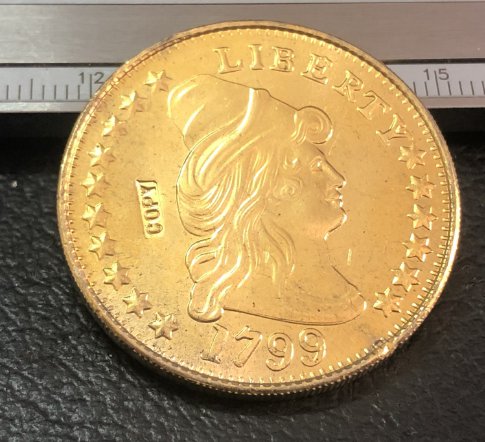 1799 US Truban Head $10 Gold Eagle and Shield Reverse Copy Coin
