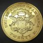 1866-S United States LIBERTY HEAD (NO MOTTO ON REVERSE) $20 Gold Plated Copy Coin
