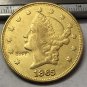 1865 United States LIBERTY HEAD (NO MOTTO ON REVERSE) $20 Gold Plated Copy Coin