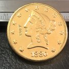 1880 United States Liberty Head (Motto on Reverse) $10 Gold Copy Coin