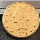 1882 United States Liberty Head (Motto on Reverse) $10 Gold Copy Coin