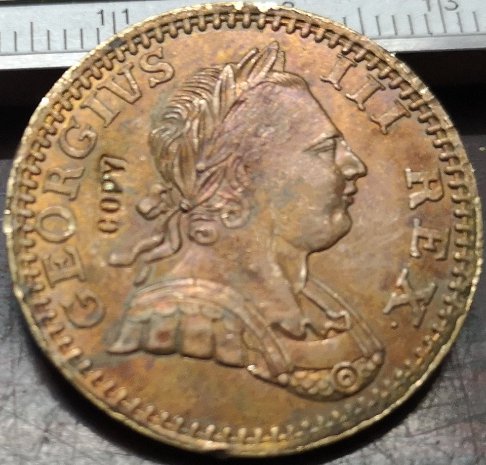 1770 United Kingdom Half Penny - George III Copy Coin