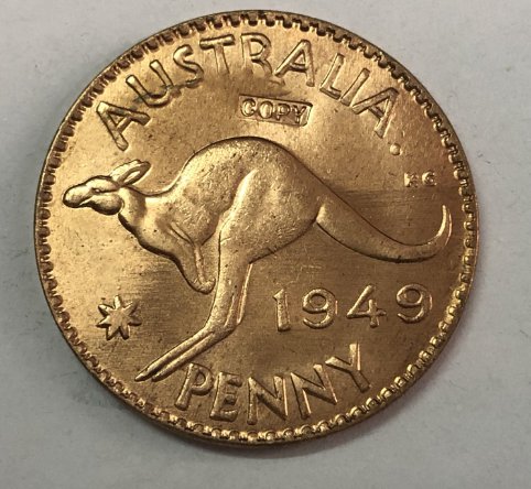 1949 Australia 1 Penny - George VI Copy Coin