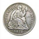 USA 1871 Liberty Seated Half Dime Legend Obverse Copy Coins