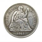 USA 1861 Liberty Seated Half Dime Copy Coins