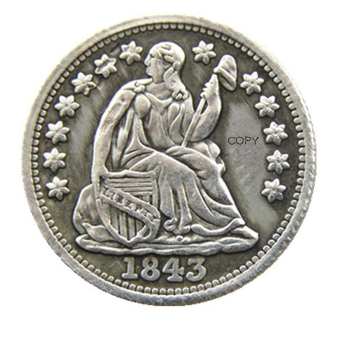 USA 1843 Liberty Seated Half Dime Copy Coins
