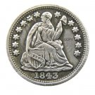USA 1843 Liberty Seated Half Dime Copy Coins