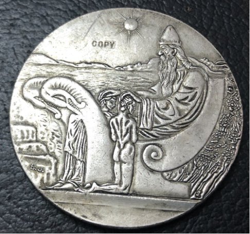 1930 Iceland 10 Kronur Althing Silver Plated Copy Token