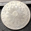 1838 Peru 8 Reales South Peru silver plated COPY coin