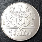 1923 Germany Free city of Danzig(Poland) 5 Gulden Silver Plated Copy Coin