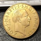 1938 Albania 50 Franga Ari-Zog I Gold Copy Coin