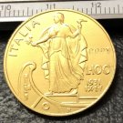 1931 Italy 100 Lire-Vittorio Emanuele III Gold Copy coin