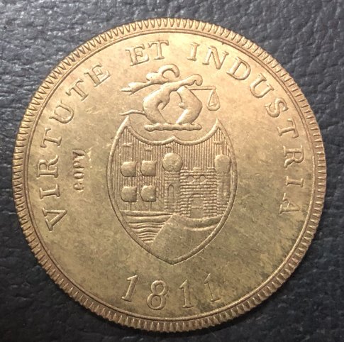 1811 United Kingdom 1 Penny Token Copper Coin