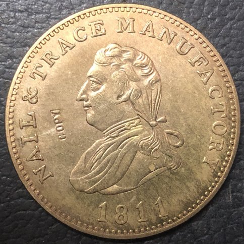 1811 United Kingdom 1 Penny Token Copper Coin #1