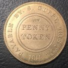 1811 United Kingdom 1 Penny Token Copper Coin #6