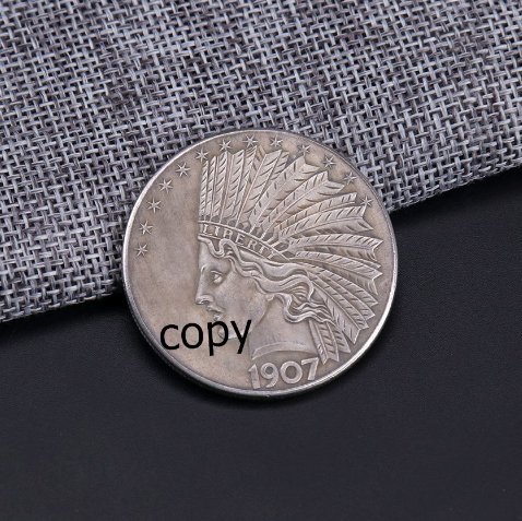 US Coin 1907 Indian Head Ten Dollars Commemorative Copy Coin -38mm