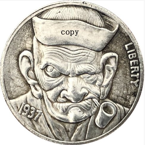 1937-D Smoker Man Buffalo Nickel Copy Coin-No Stamp