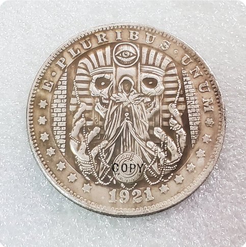 US Coin 1921 Pharaoh And Death Morgan Dollar Hobo Nickel Copy Coin