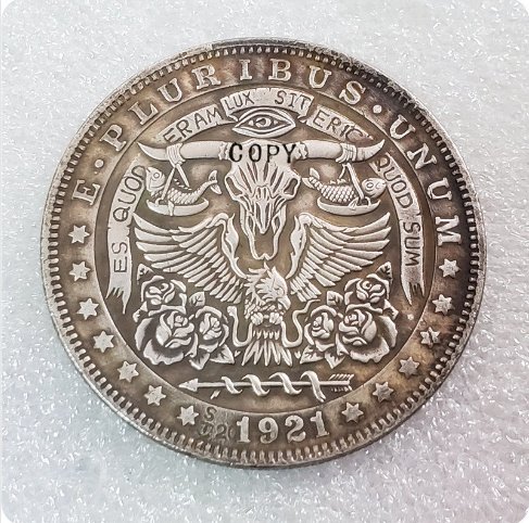 US Coin 1921 Bull Head Morgan Dollar Hobo Nickel Copy Coin