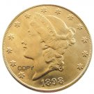 US 1898 Twenty Dollars With Motto $20 Brass Copy Coin
