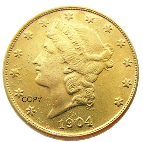 US 1904 Twenty Dollars With Motto $20 Brass Copy Coin