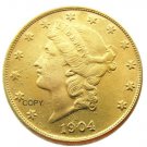 US 1904 Twenty Dollars With Motto $20 Brass Copy Coin
