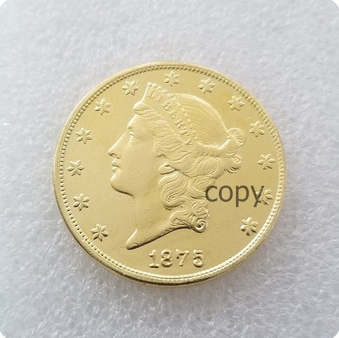 US 1875-CC Twenty Dollars With Motto $20 Brass Copy Coin