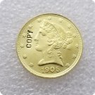 US 1905 Five Dollars Liberty Coronet Head Half Eagle $5 Copy Coin