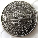 USA 1936 NORFOLK Commemorative Half Dollar Silver Plated Copy Coin