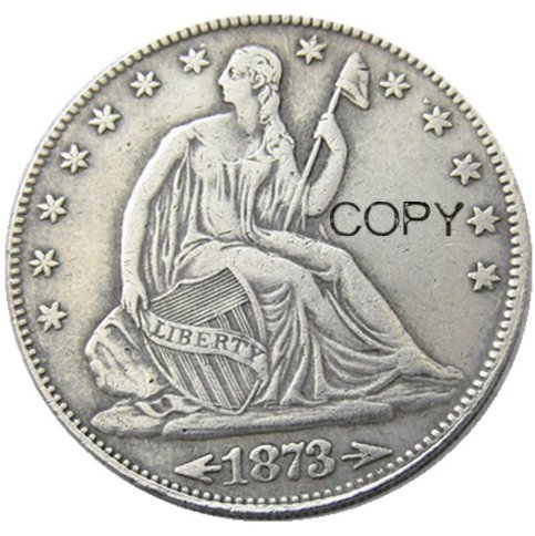 US 1873 Liberty Seated Half Dollar Silver Plated Copy Coins
