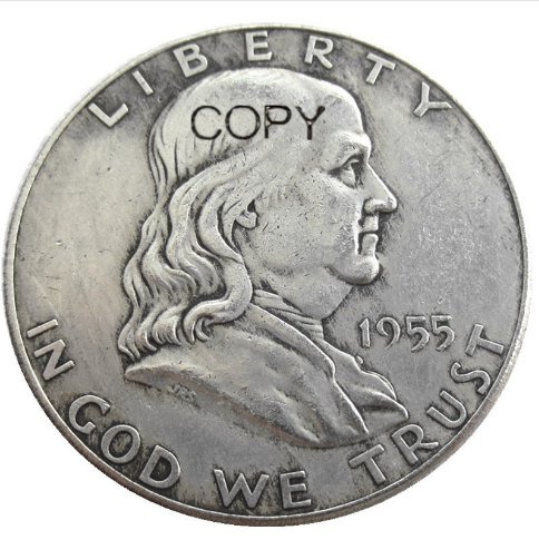US 1955 Franklin Half Dollar Silver Plated Copy Coins